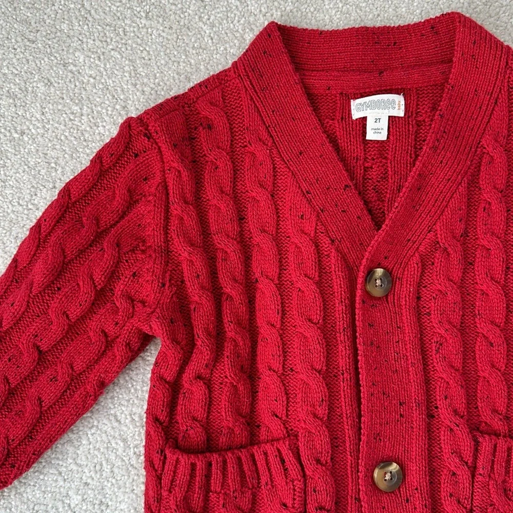 Gymboree Boys’ Red Cableknit Cardigan